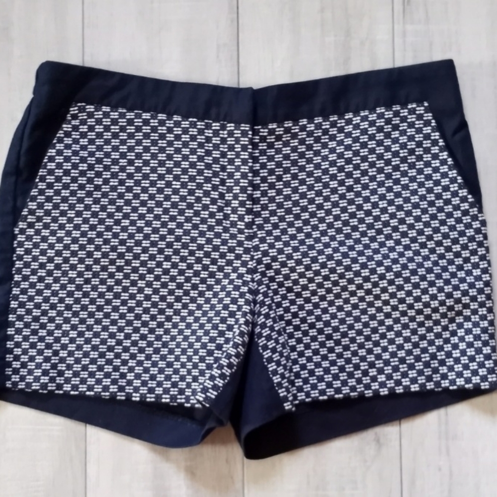 Navy Blue Checkered Shorts